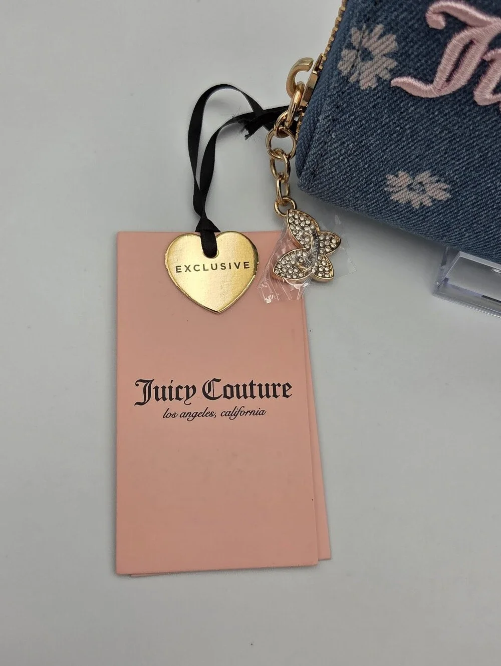 Juicy Couture Daisy Denim Zip Around Wallet Nwt